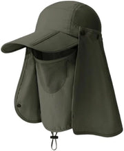 Cappello da pesca - Con protezione facciale e collo - Protezione solare UPF 50+ - Protezione estiva - Cappello da pesca respirante per uso all'aperto per uomini e donne - Cappello da spiaggia rimovibile con grande ala