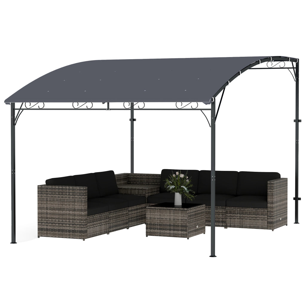 Gazebo Pergola per Giardino in Metallo e Poliestere ¨C zephmum ¨C Grigio 380x280 cm
