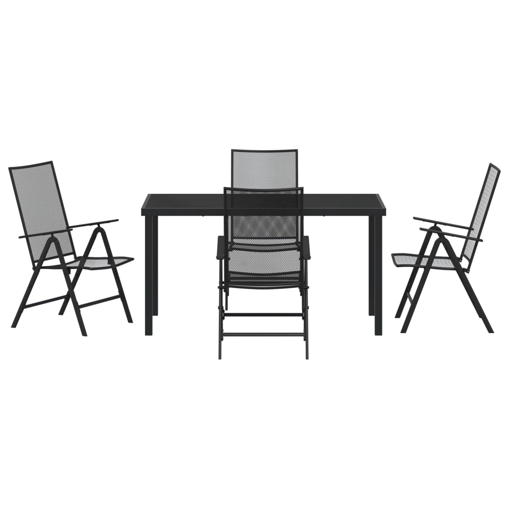 Set da Pranzo da Giardino 5 Pezzi Acciaio Antracite