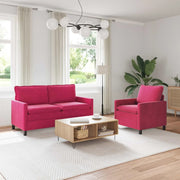 Set di divani 2 pcs Rosso Vino Velluto
