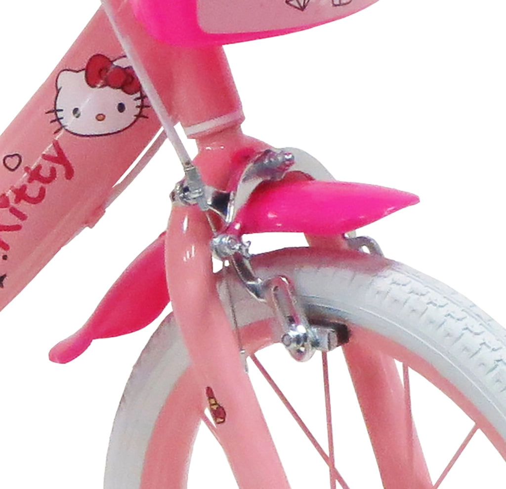 Bicicletta per Bambine 16" Hello Kitty Freni Caliper e Stabilizzatori in Acciaio Hi-Ten Rosa