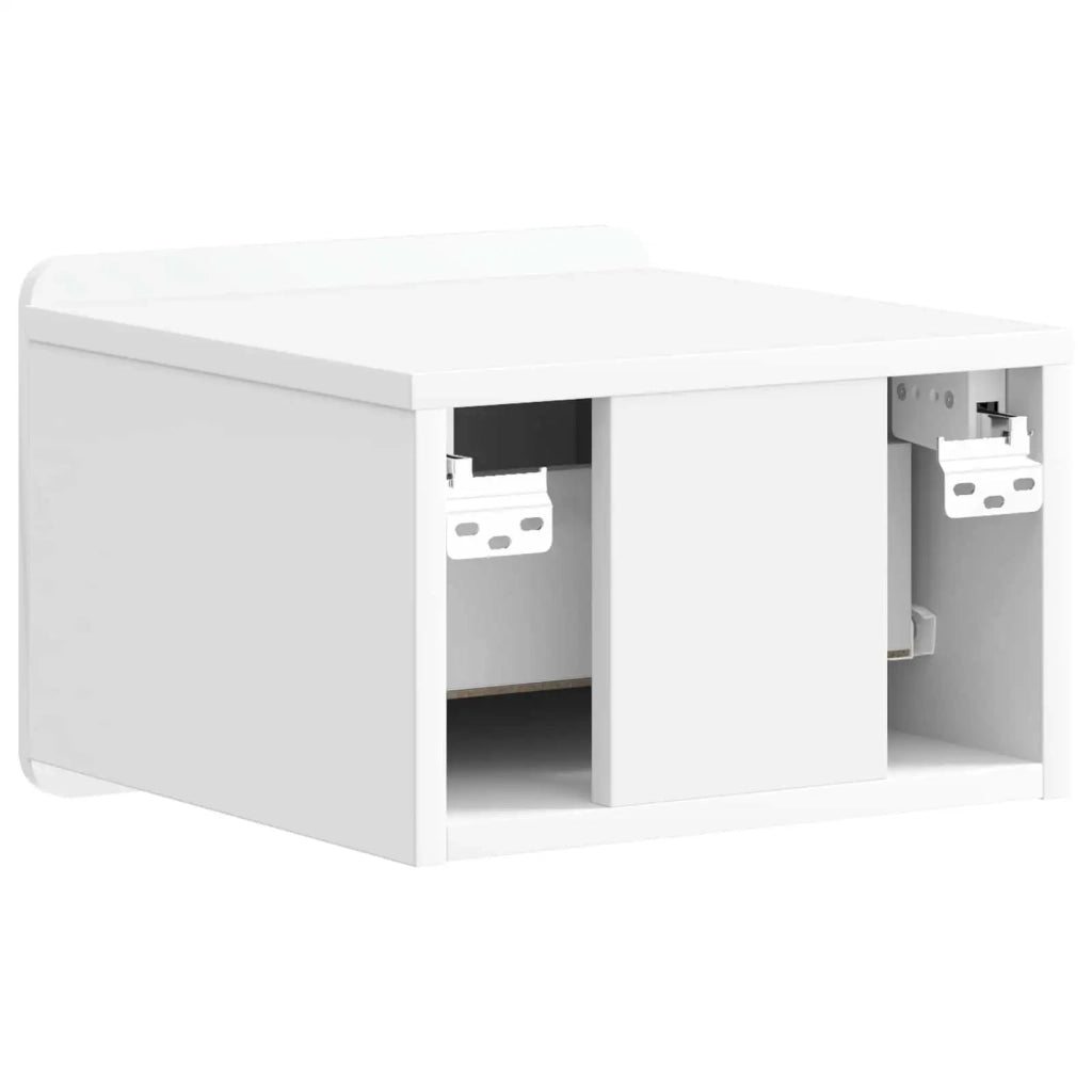 Mobiletto da notte a muro Bianco Lucido 33 x 34,5 x 24 cm 898263