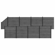 Pannello di Recinzione 9 pcs WPC e Alluminio Grigio 3429409