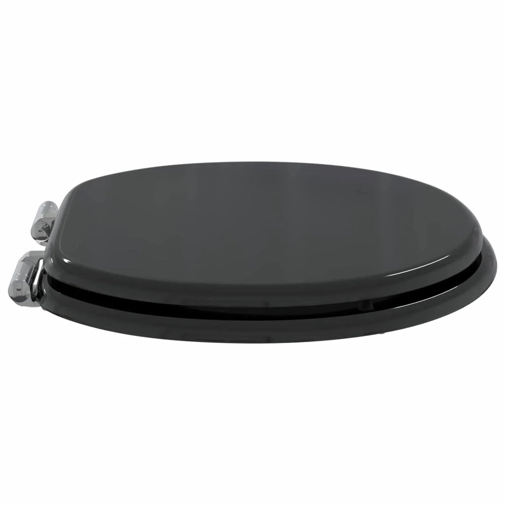 Sedile per toilette con chiusura morbida Nero 44 x 38 cm 42027173