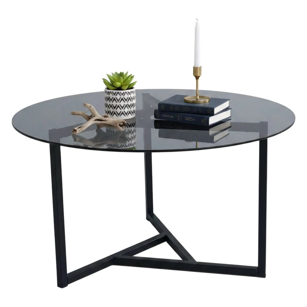 Esperia, Tavolino da Salotto Forma Rotonda, 75x75x42h cm Grigio Tortora