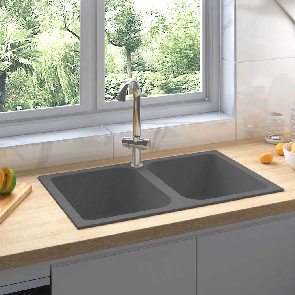 Lavello da cucina  grigio 760x480x184 mm granito 147082