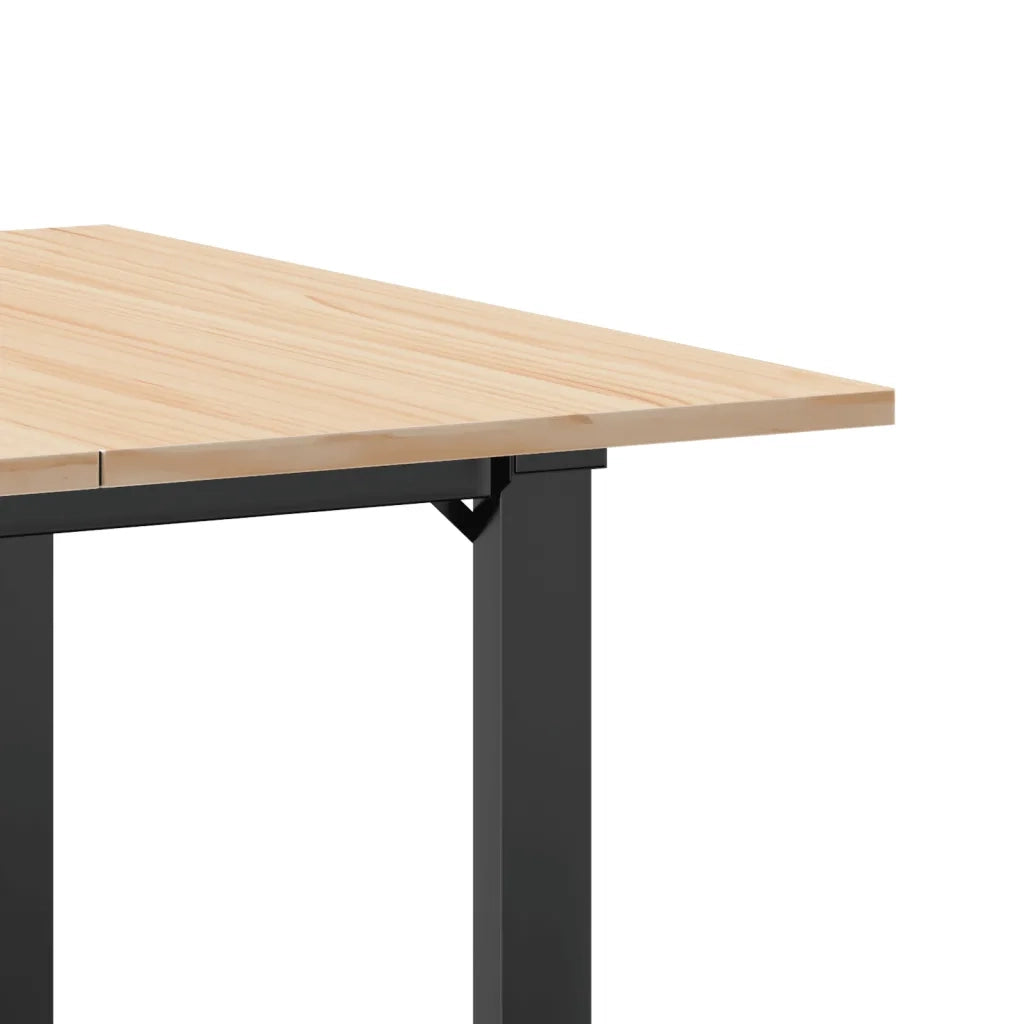 Tavolo da Pranzo Telaio a O 90x90x75 cm Legno Pino e Acciaio