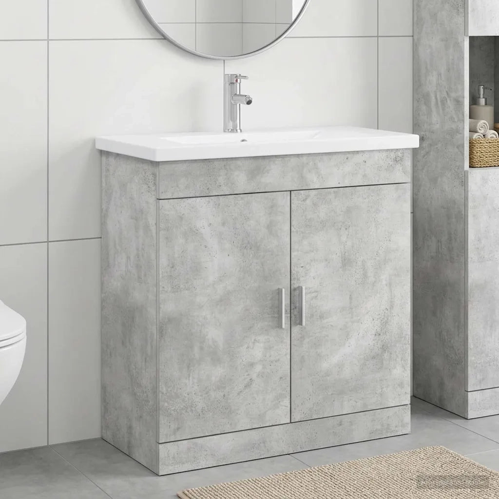 Set di mobili per il bagno Grigio Cemento 81 x 40 x 84,5 cm 3404361