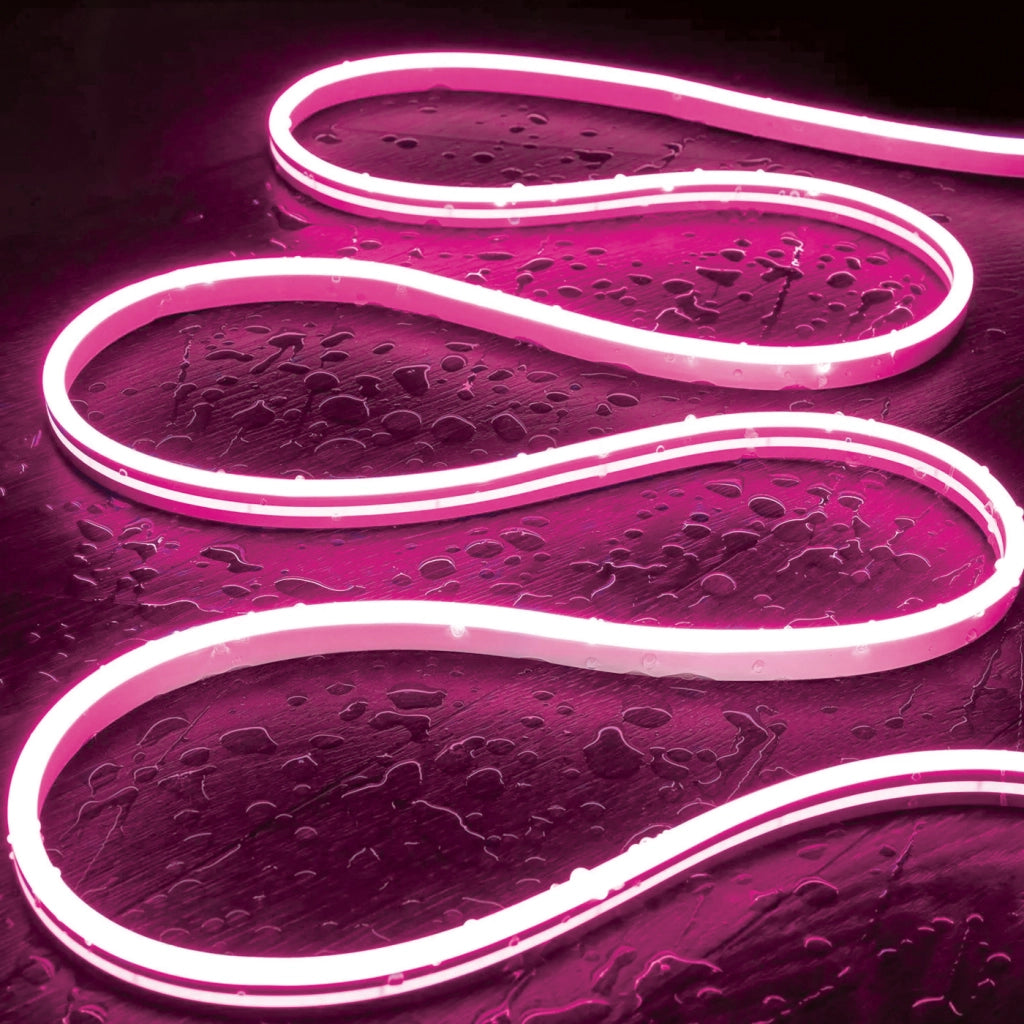 Alcapower Striscia LED Snake Flex 5m 230V 12W/m IP65 Rosa - Flessibile alta luminosità tecnologia SMD 2835 per applicazioni decorative professionali