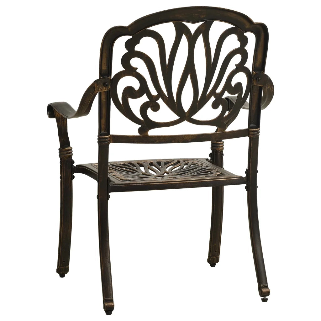 Sedie da Giardino 2 pz in Alluminio Pressofuso Bronzo 315567
