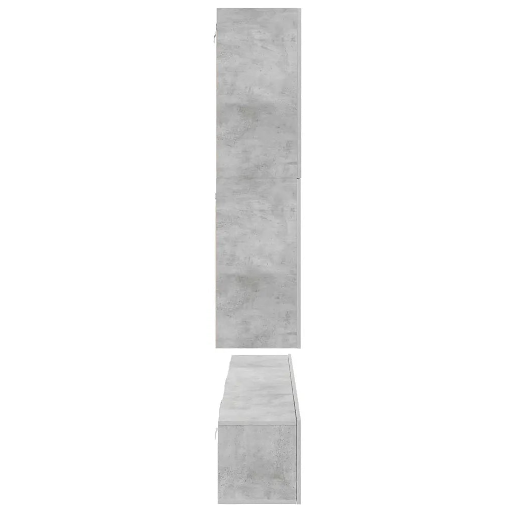 Set Porta TV 8 pz Grigio Cemento in Truciolato  cod mxl 64440