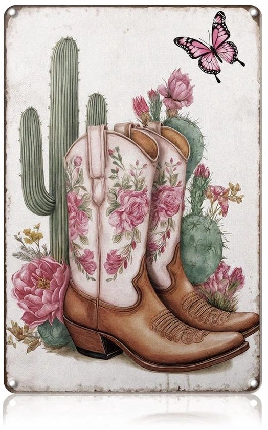 Decorazione per Parete Resistente all'Acqua - Bordini Decorativi - Cactus/Fiori/Farfalla - 20 x 30 cm - Per Giardino/Sala da Pranzo
