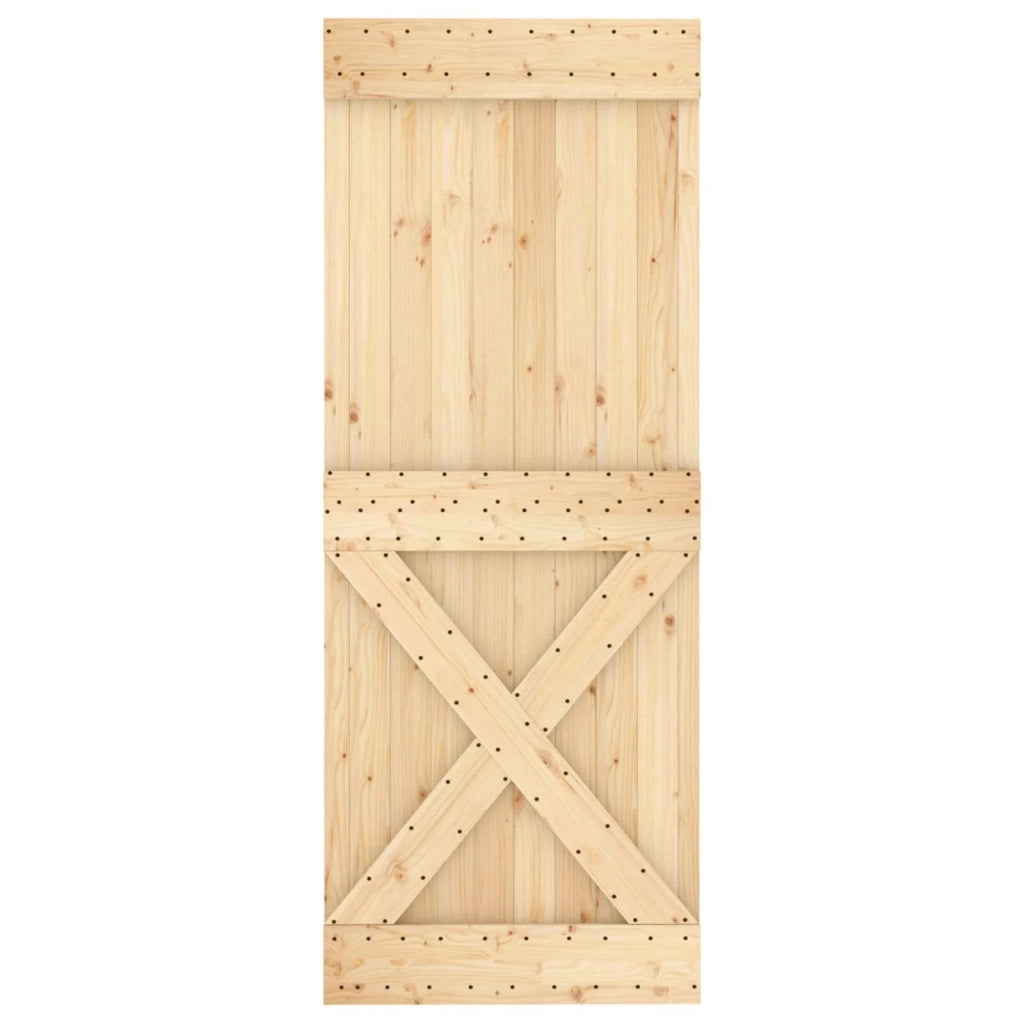 Porta scorrevole Naturale e Nero 80 x 210 cm 3444924