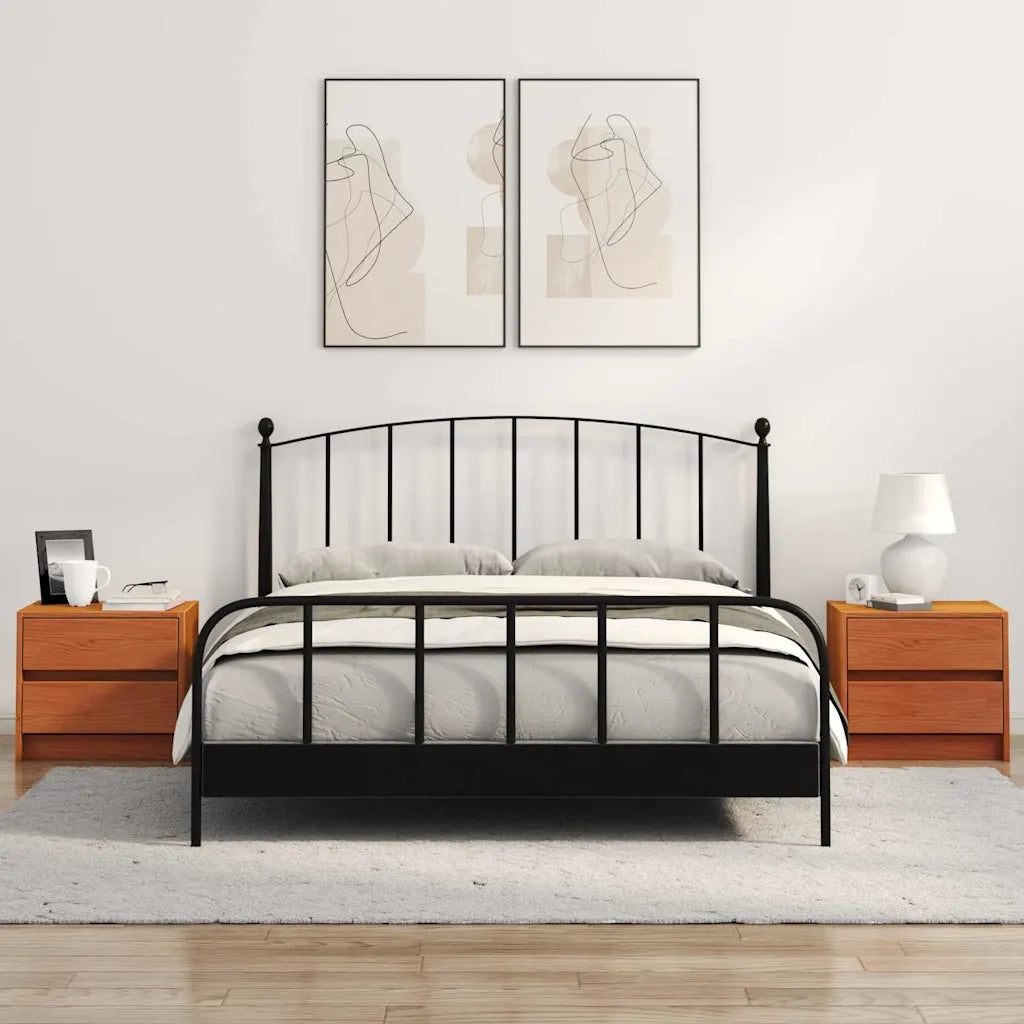 Comodini 2 pcs Marrone cerato 40 x 30.5 x 35.5 cm Legno di pino