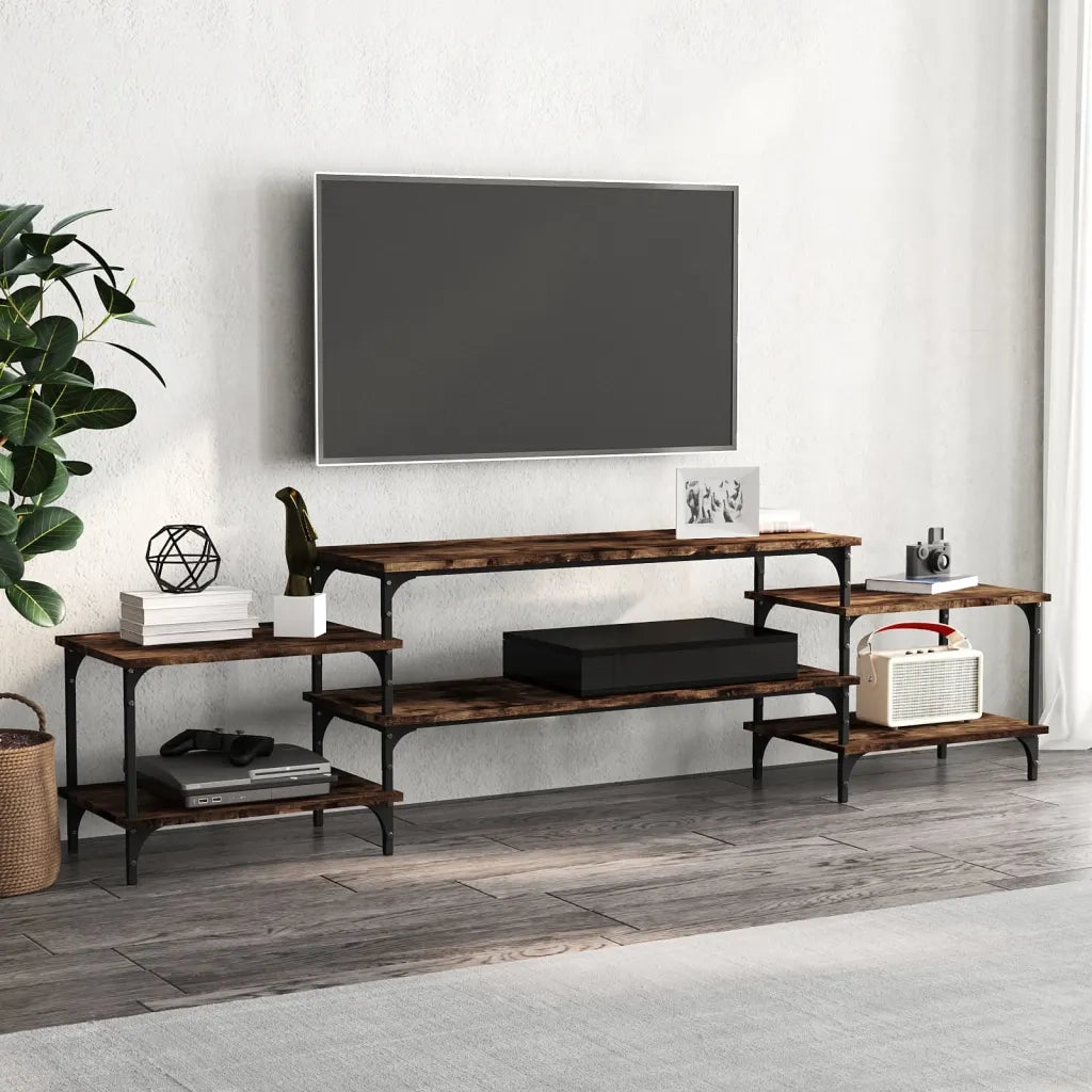 Mobile Porta TV-Mobile per TV-Credenza TV Rovere Fumo 197x35x52 cm in Legno Multistrato