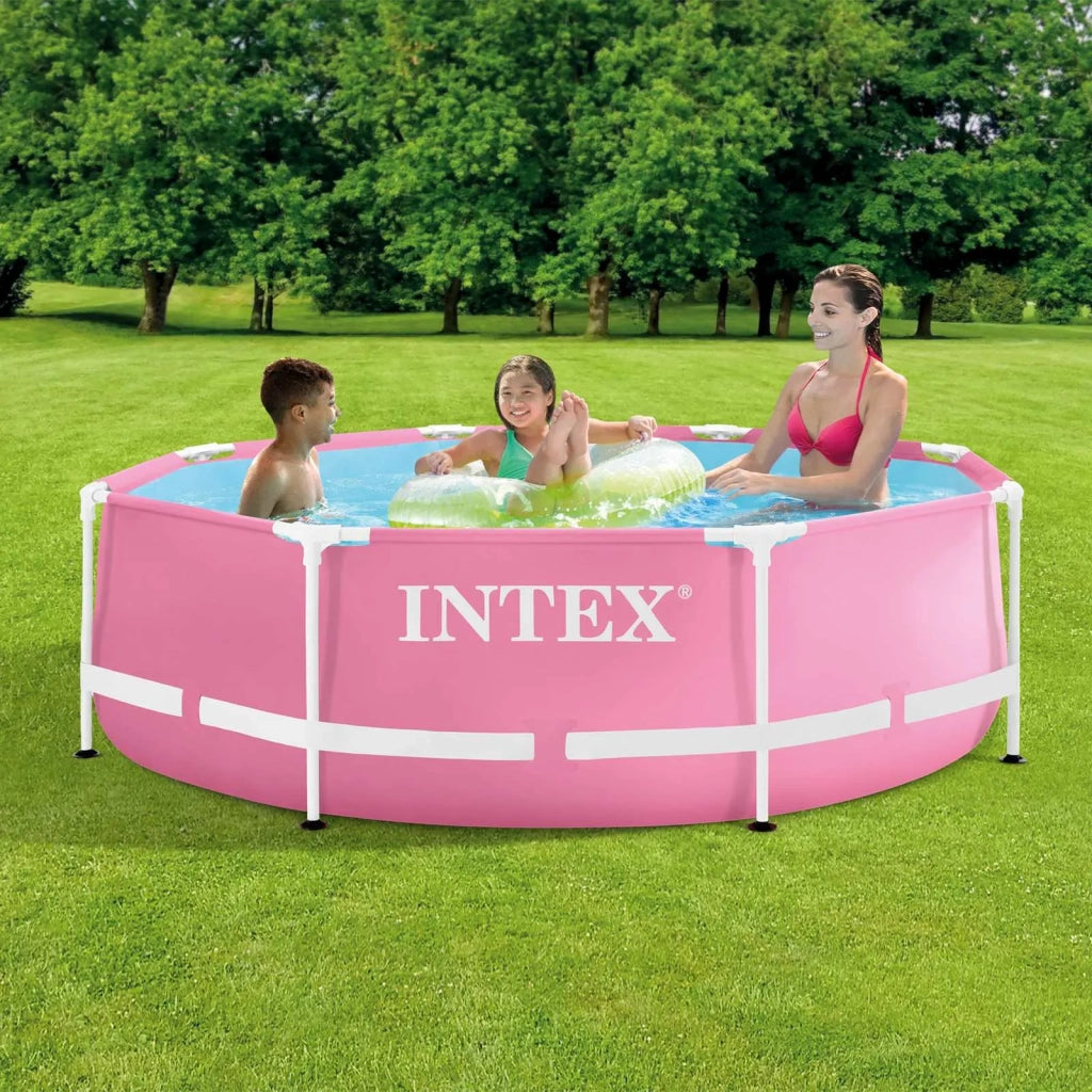 INTEX Piscina da giardino con telaio in metallo sopra il terreno Rosa 42035610