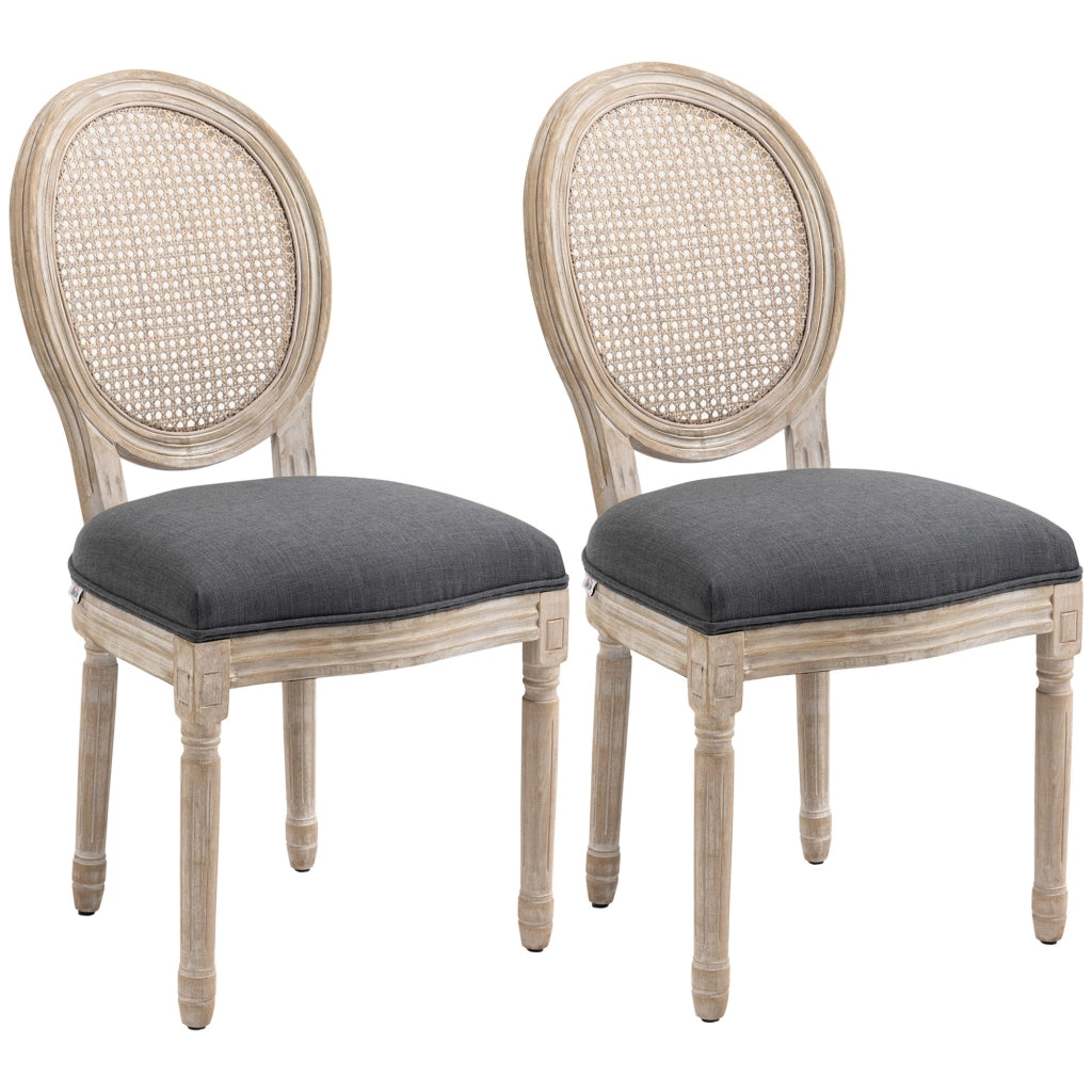 Set di 2 Sedie da Pranzo ¨C Minimal ¨C Legno Massello Scuro