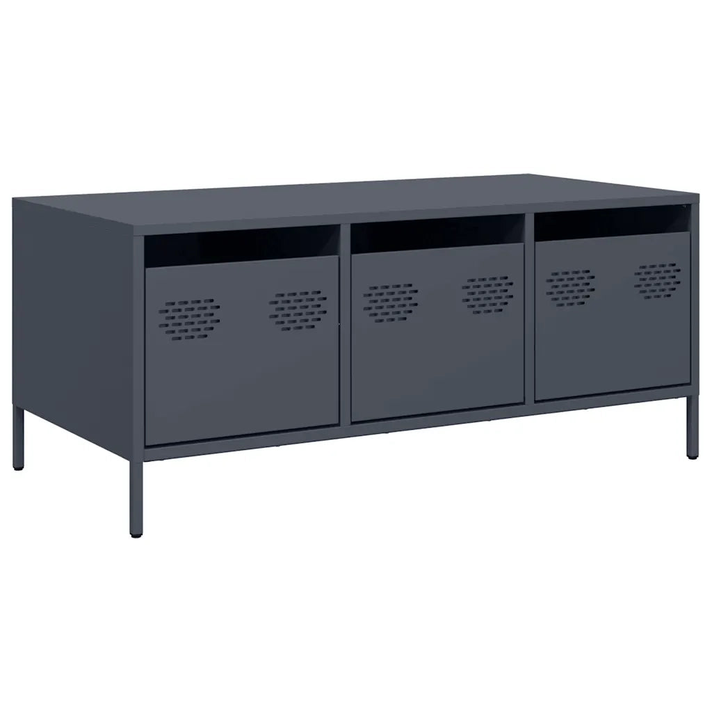 Tavolino da salotto | Tavolino da caff¨¨ | Tavolino da Soggiorno Antracite 101,5x50x43,5cm in Acciaio Laminato a Freddo