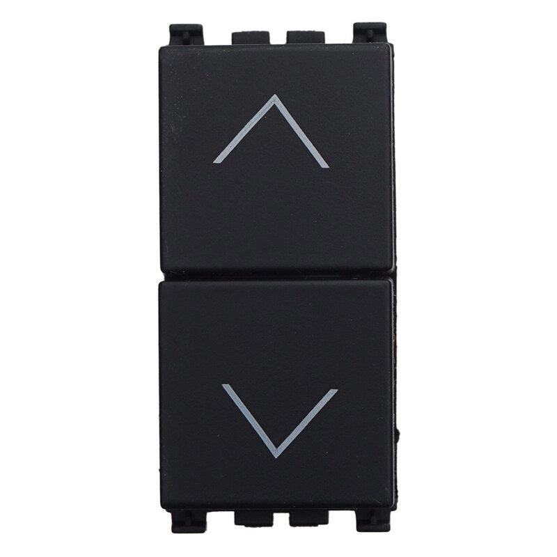 Pulsante Saliscendi Commutatore 2P 10A Tapparelle Colore Nero Compatibile Con Vimar Arke