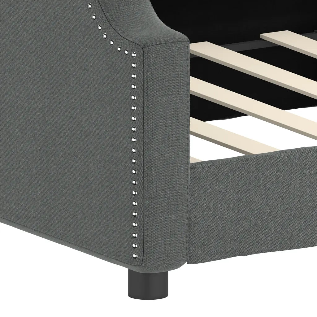 Letto da Giorno Grigio Scuro 100x190 cm in Tessuto