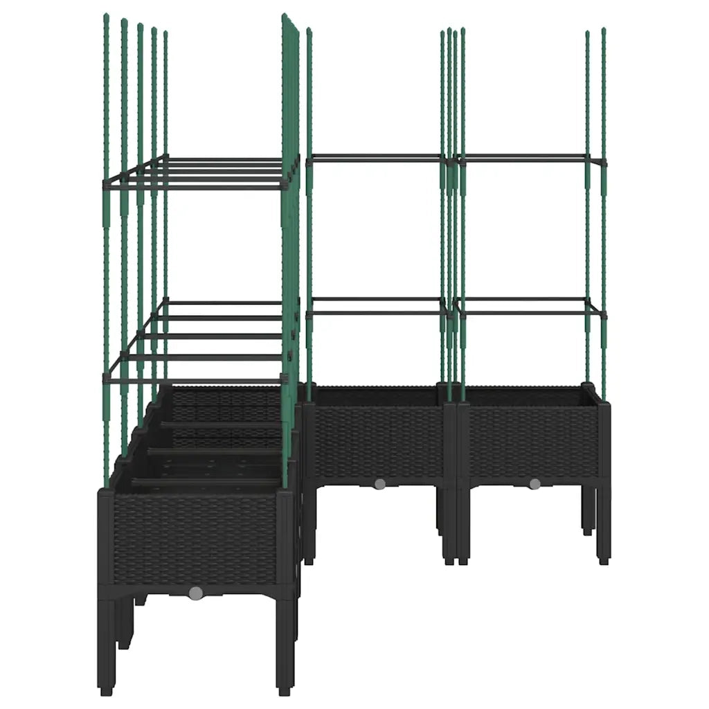 Fioriera da Giardino con Traliccio Nera 160x120x142,5 cm in PP 367968