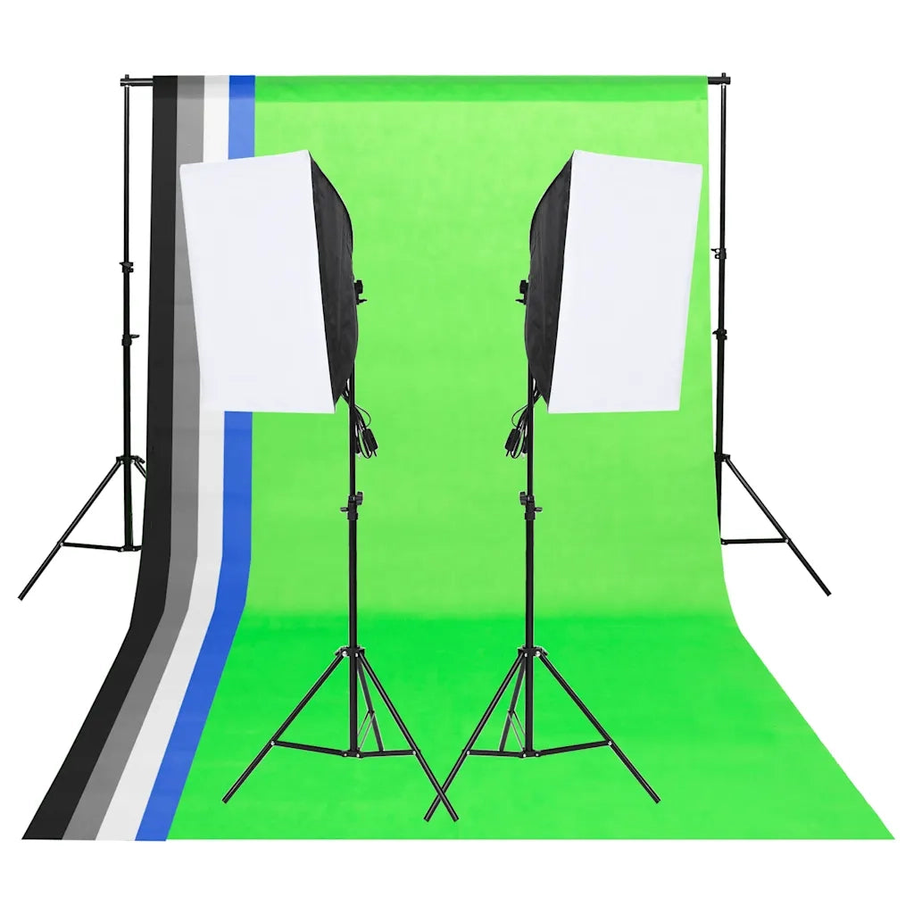 Kit di Illuminazione da Studio con Fondali e Softbox cod mxl 78530