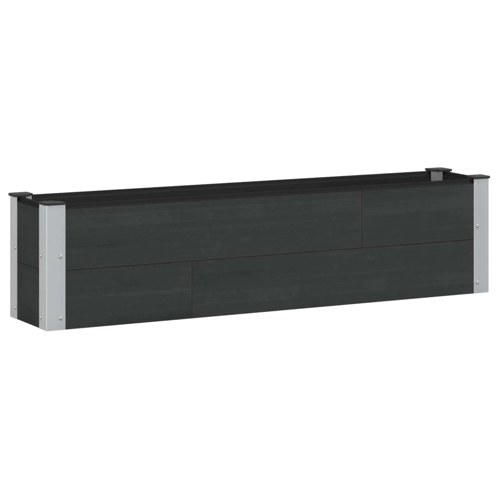 Letto rialzato da giardino Nero 150 x 30 x 36 cm alluminio 42039036