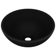 Lavandino-Lavello Lusso Rotondo Nero Opaco 32,5x14 cm in Ceramica