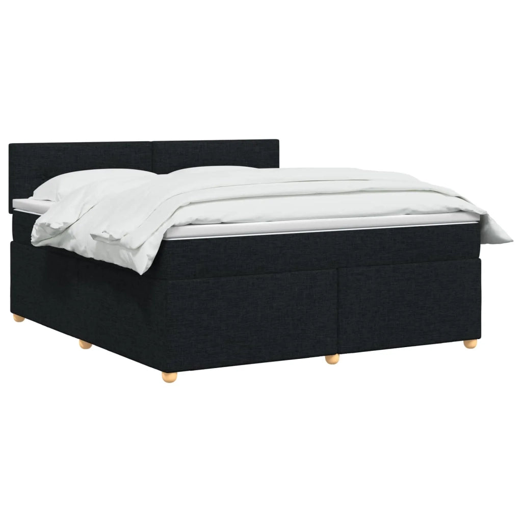 Letto box spring con materasso Nero 140 x 190 cm Tessuto 3452417