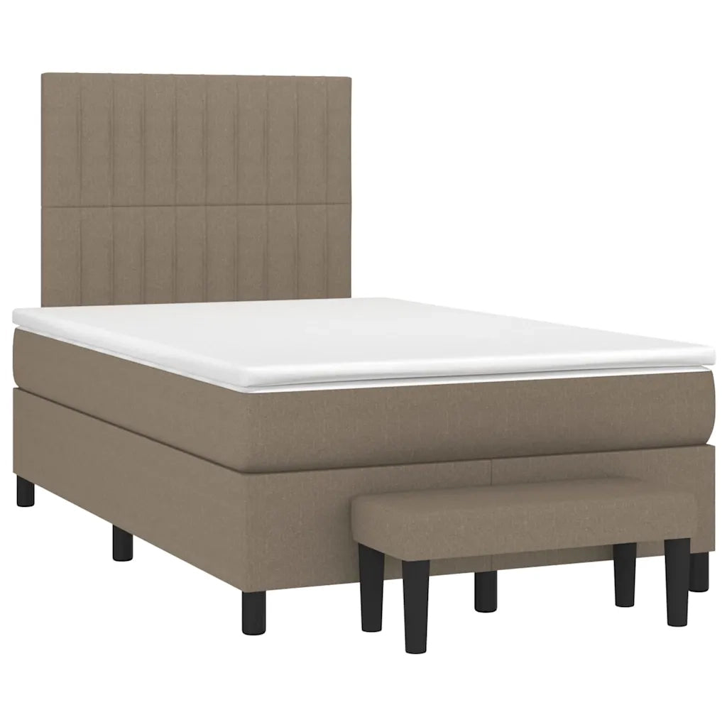 Giroletto a Molle con Materasso Tortora 120x190 cm in Tessuto