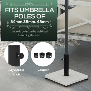 Base per Ombrellone da 25kg in Metallo e Cemento con Effetto Legno 45x45x33.5cm Bianco