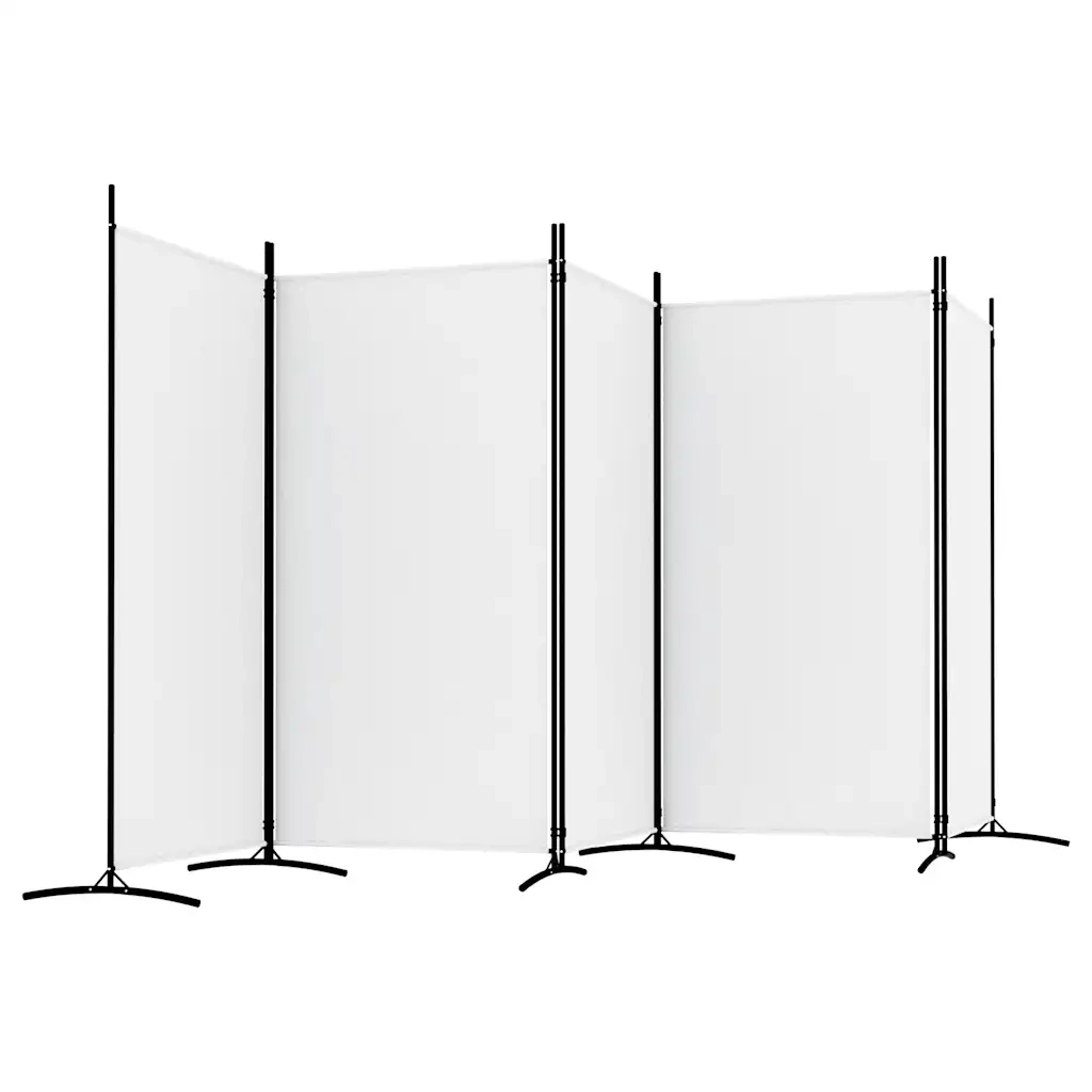 Divisorio Ambienti | Divider per stanze | Paravento a 5 Pannelli Bianco 433x180 cm Tessuto