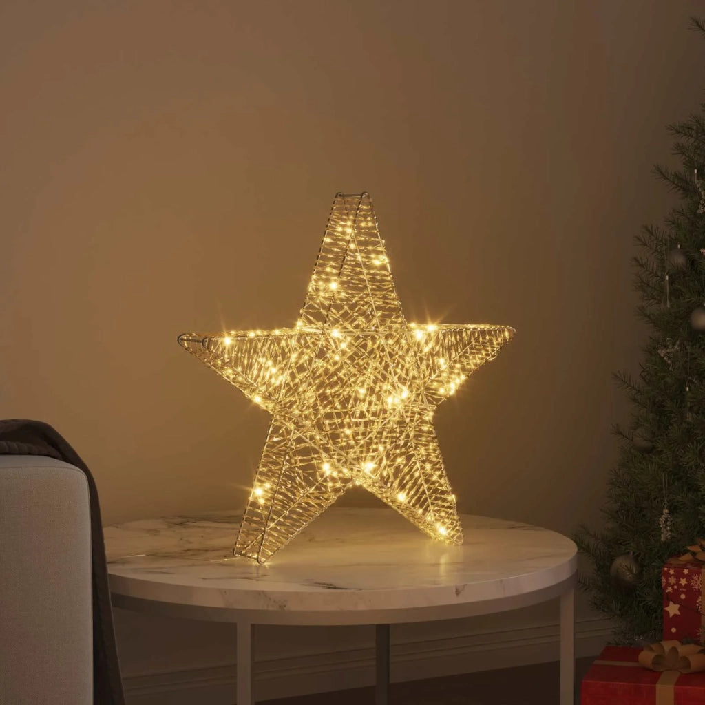 Stella 3D con 50 LED Bianco caldo 55 x 52.5 x 9 cm PET