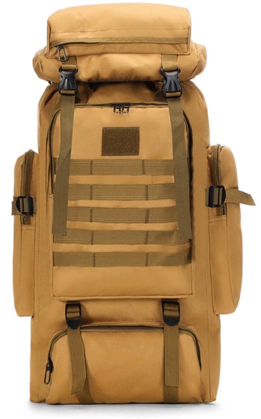 Zaino acqua resistente con grande capacità - fino a 80 litri di capacità - kaki - zaino sport all'aperto - zaino da viaggio
