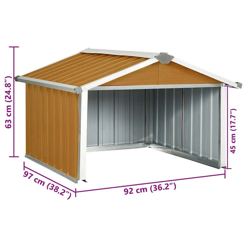 Capanno per Robot Tosaerba 92x97x63 cm Acciaio Zincato Marrone 150910