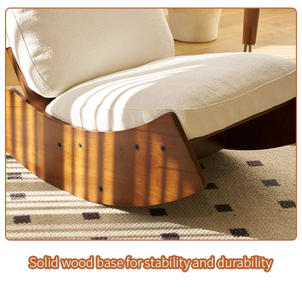 Poltrona Dondolo Relax ¨C MINIMAL ¨C Tessuto, Struttura in Legno