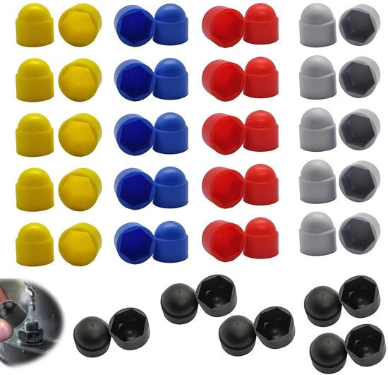Set di coperture 50 pezzi - Nero plastico - Protezione contro la ruggine - Coperture a vite - Coperture durature - Protezione affidabile - Coperture a vite