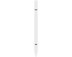 Penna stilografica multifunzione, pennino di input 2 in 1, puntatore capacitivo, compatibile con tutti i touchscreen (bianco) 1-pack