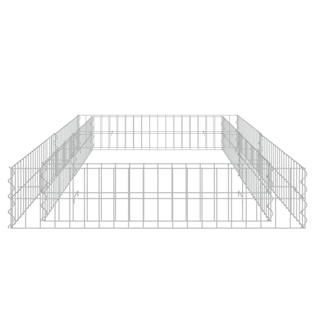 Aiuola rialzata in gabbione di acciaio zincato 200 x 100 x 20 cm Argento 02_0039893