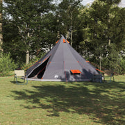 Tenda da famiglia Tipi grigia e arancione impermeabile per 12 persone