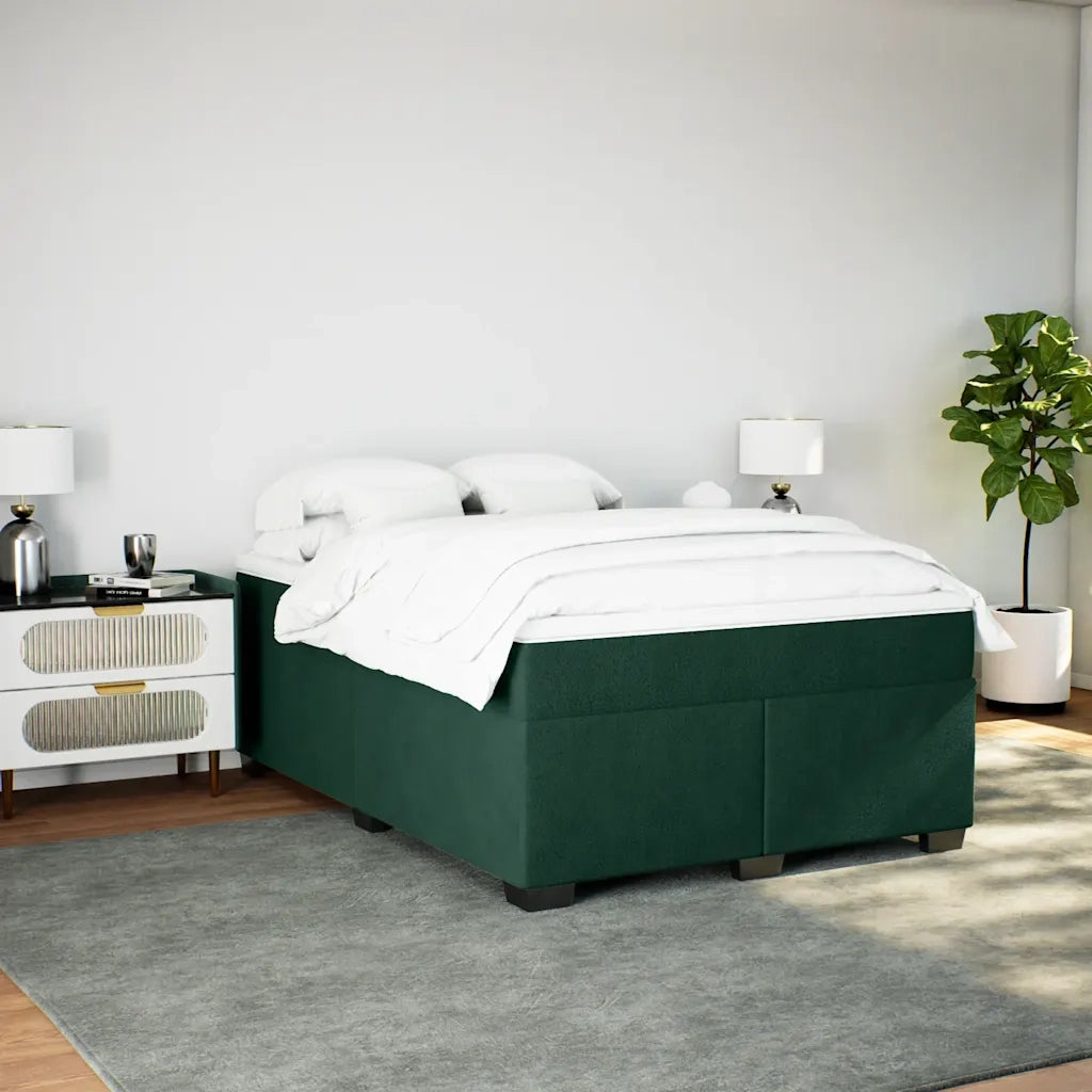Giroletto a Molle con Materasso Verde Scuro 140x190 cm Velluto 3285284