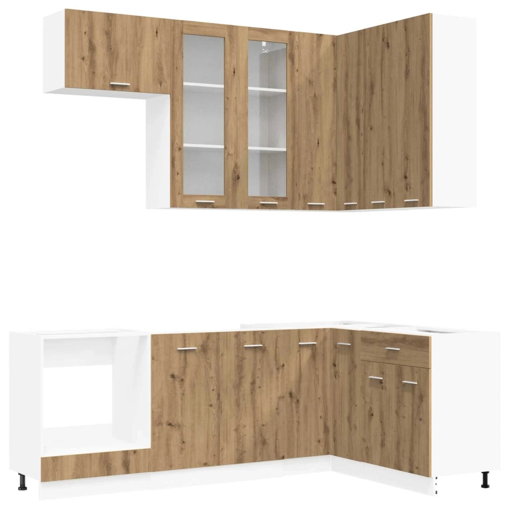 Unità Cucina LYON 8 pcs Rovere Artigianale Legno ingegnerizzato 3438522