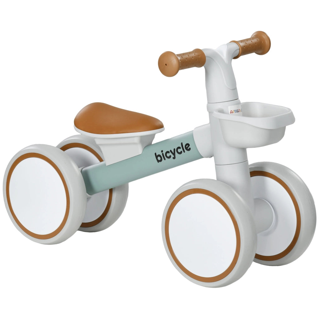 Bicicletta senza pedali per bambini con 4 ruote ¨C zephmum ¨C Grigio Marrone Verde