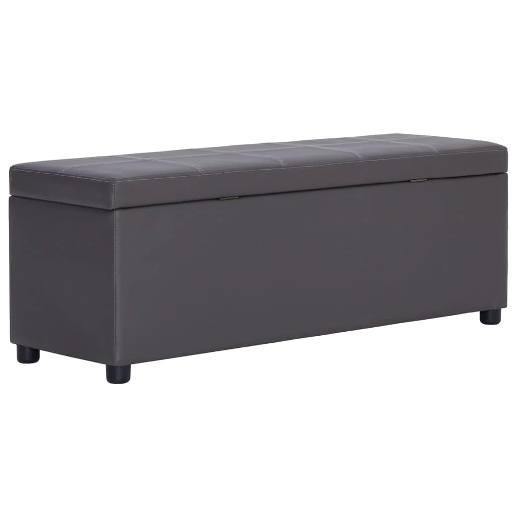 Panca con vano contenitore 116 cm similpelle grigia 02_0010839
