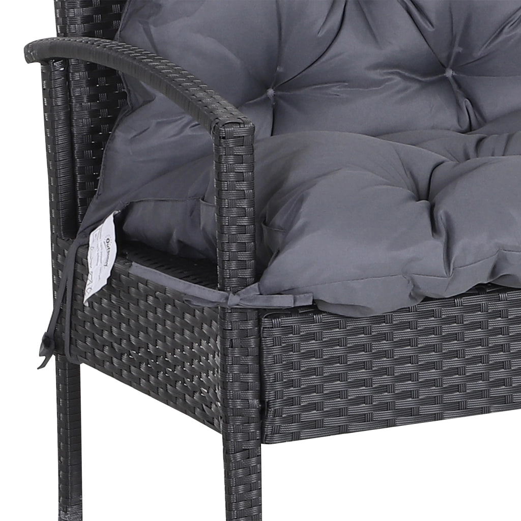 Cuscino per panca da giardino 100 x 98 x 8 cm, imbottitura in schiuma, grigio scuro