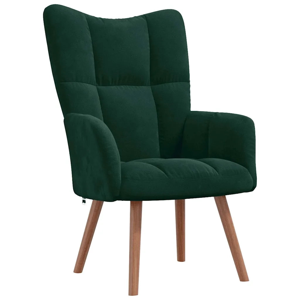 Divano Sedia-Poltrona Relax Verde Scuro in Velluto 835798