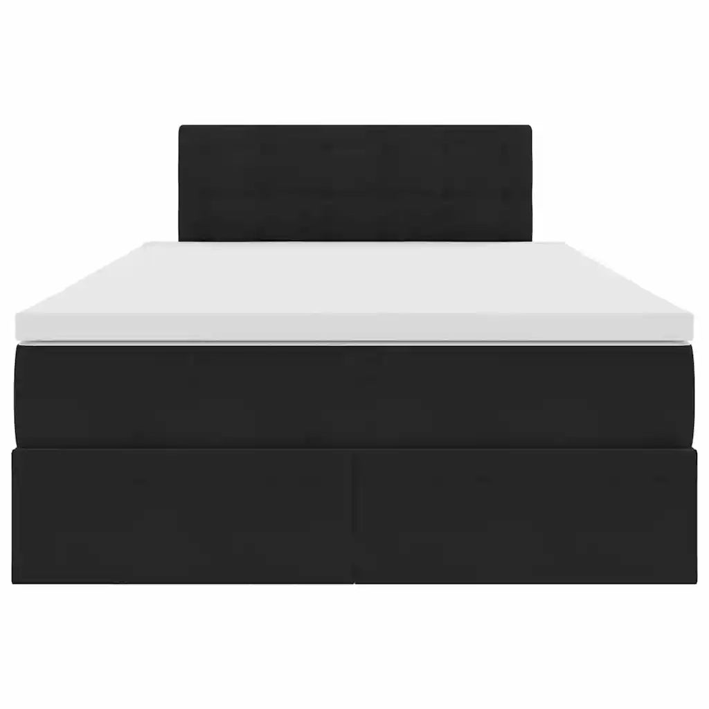 Letto con Contenitore con materasso Nero 120 x 200 cm Velluto