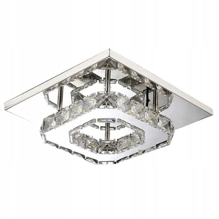 Lampada Da Soffitto Cristallo Plafoniere Led 8w Quadrato App406-c