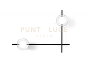 MIKADO LAMPADA DA PARETE O SOFFITTO CON ROTAZIONE 2 LUCI VETRO COSMO IN METALLO NERO D.12CM ATTACCO G9
