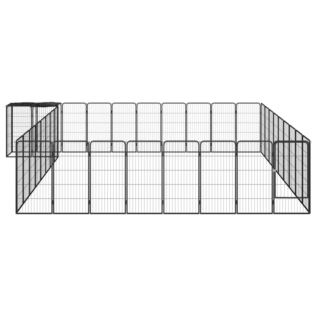 Recinto per cani 38 pannelli 50 x 100 cm acciaio verniciato a polvere nero 02_0043635